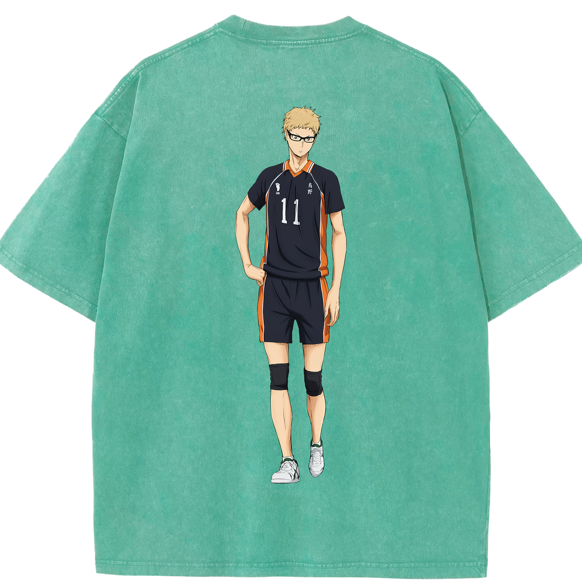 （画像用） ハイキュー!! Haikyu!! 綿100% ヴィンテージ風 半袖Tシャツ（背面プリント）
